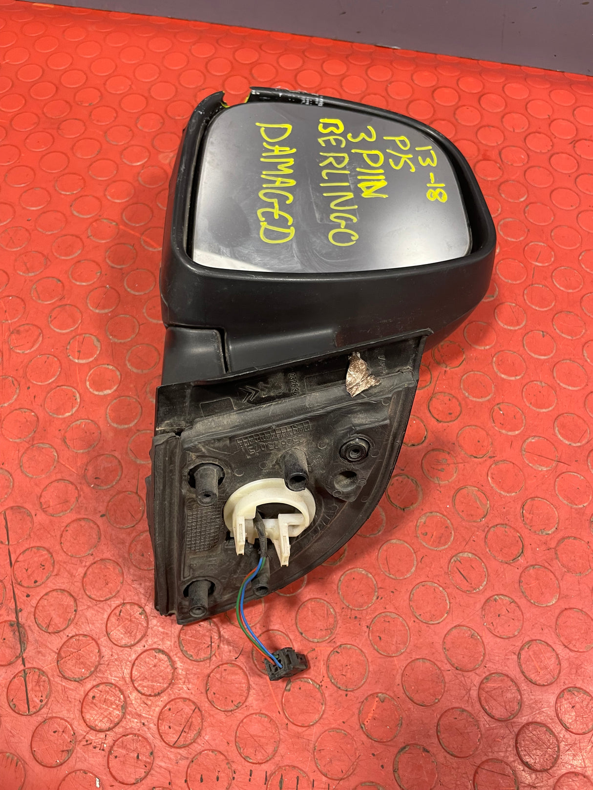 **DAMAGED** Citroen Berlingo/Peugeot Partner WING MIRROR Passengers Side 3 PIN 2013-2018 P/N 232636103 - 9