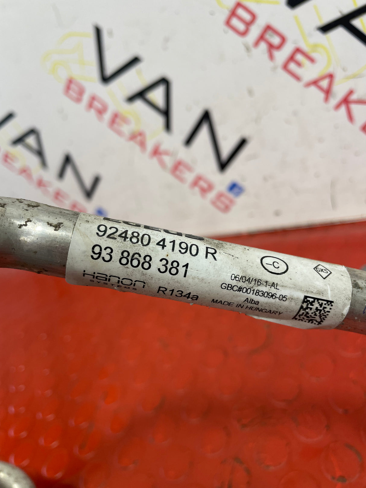 Vauxhall Vivaro AIR CONDITIONING PIPE 2015-2019 1.6D P/N 924804190R