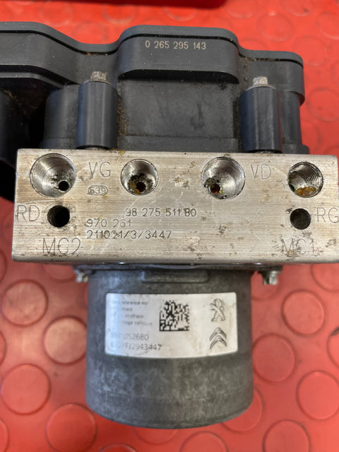 Citroen Berlingo/Peugeot Partner/Vauxhall Combo/Toyota Proace City ABS PUMP / BRAKE CONTROL MODULE w/ Bracket 2019-2024 P/N 9827551180 / 3330A20009 / 0265956944 / 9845052680
