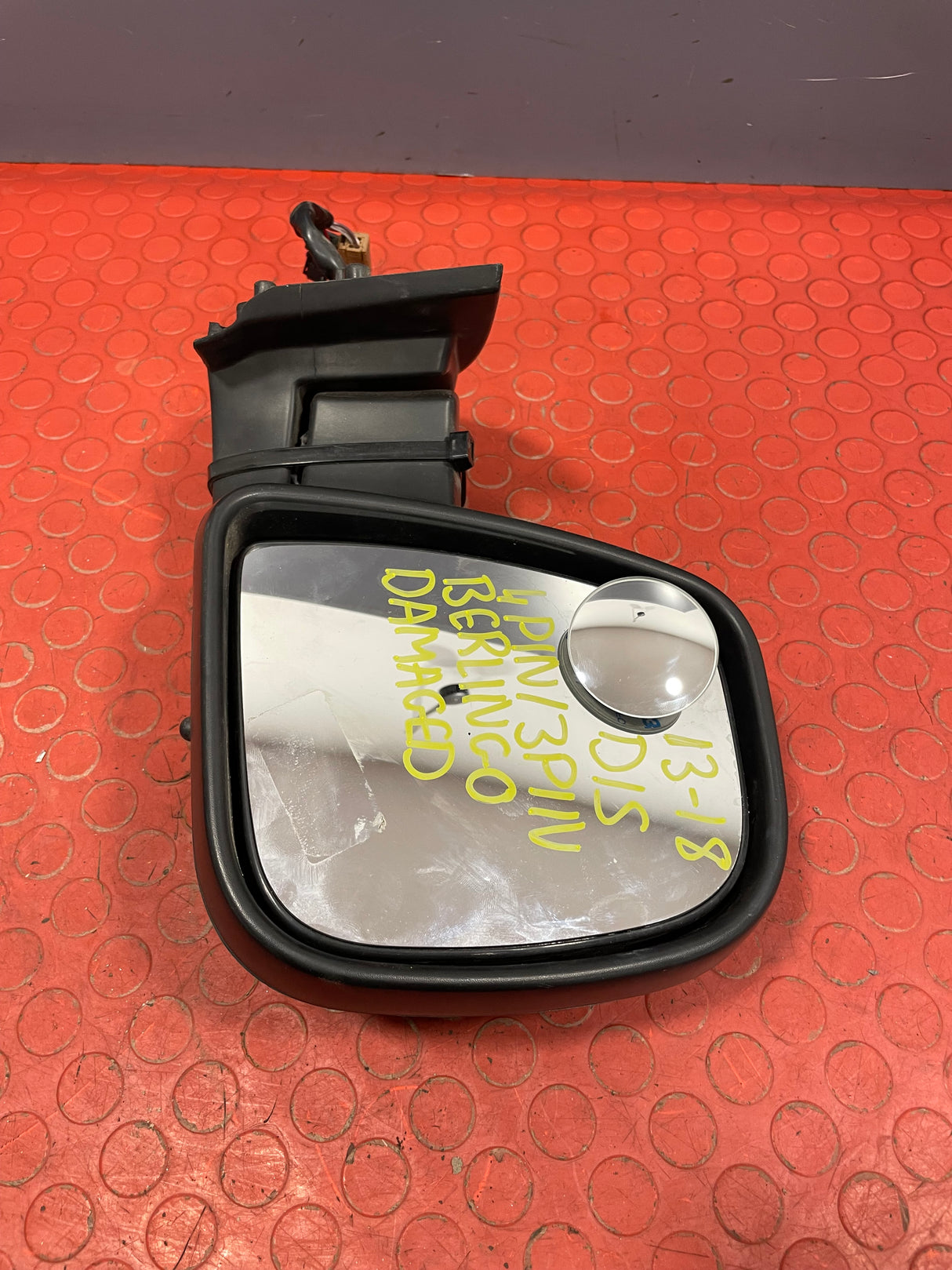 **DAMAGED** Citroen Berlingo/Peugeot Partner WING MIRROR Driver Side 4 PIN / 3 PIN (Broken Folding Joint) 2013-2018 P/N 96777525XT - 3