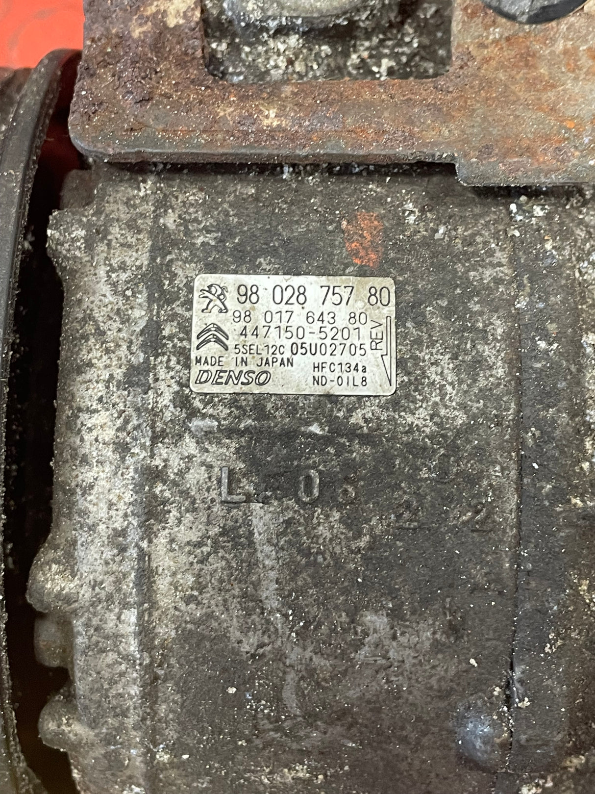 Citroen Berlingo/Peugeot Partner AIR CONDITIONING PUMP (2Pin) 2008-2016 P/N 9802875780 - 4
